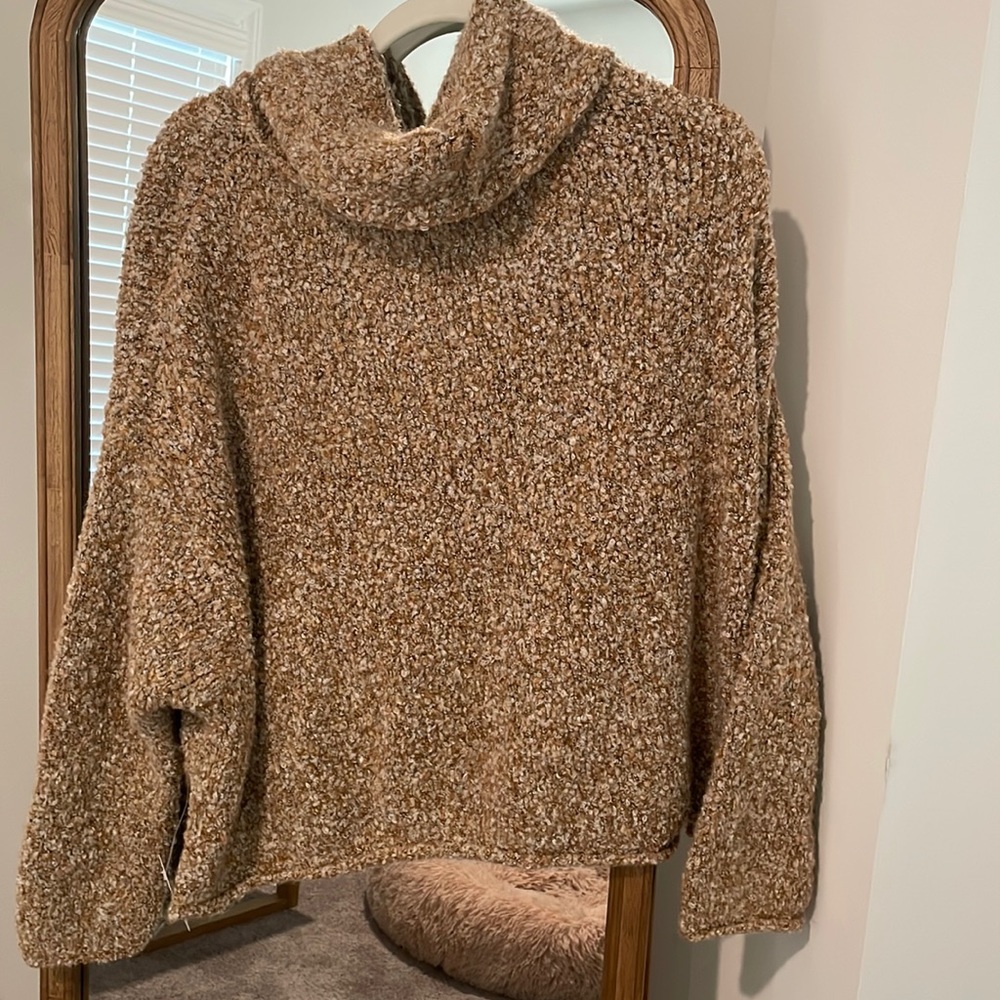 Free people boucle cowl neck sweater